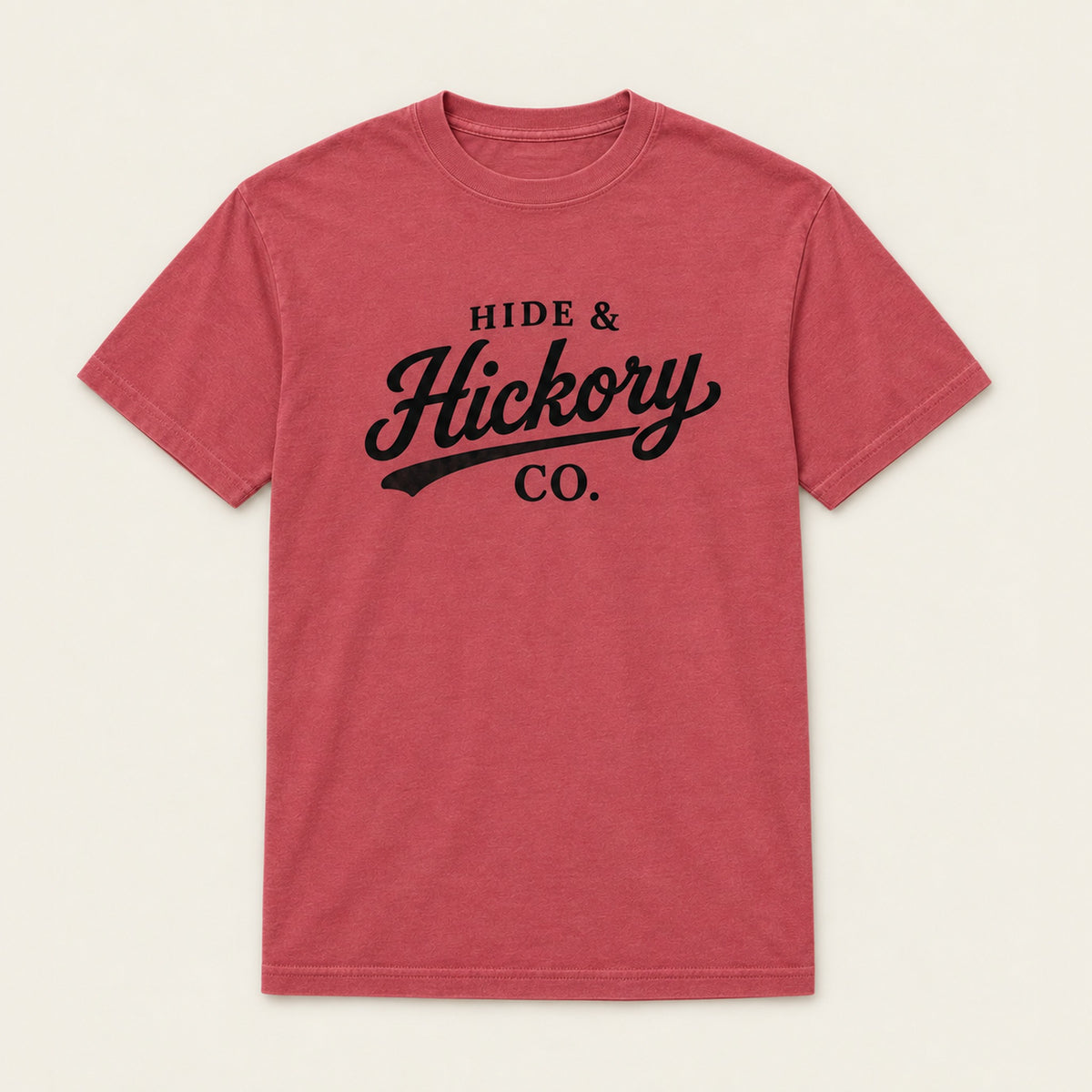 Hide & Hickory Original Script Tee - Crimson
